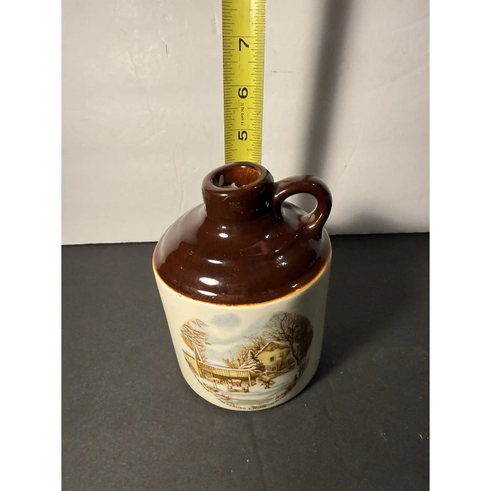 Vintage Vermont Maple Syrup Jug Lion's Lair Pittsford VT Stoneware